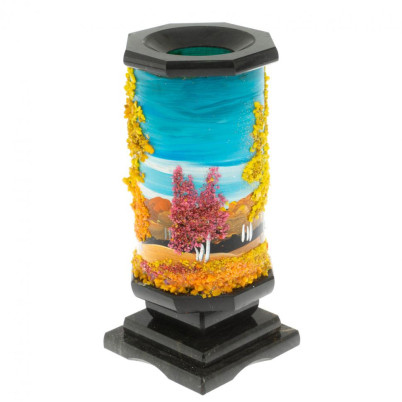 Ваза "Осень" из черного змеевика 8х8х17,5 см