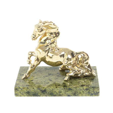 Статуэтка "Конь резвится" бронза змеевик