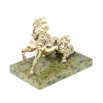 Статуэтка &quot;Конь резвится&quot; бронза змеевик