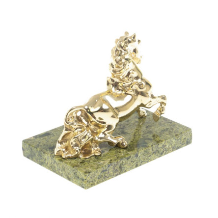 Статуэтка "Конь резвится" бронза змеевик