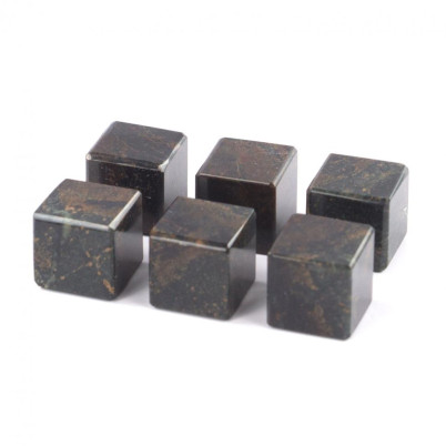 Камни для охлаждения виски комплект 6 кубиков офиокальцит