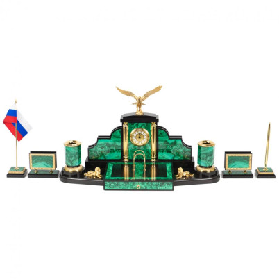 Настольный набор &quot;Президент&quot; камень малахит