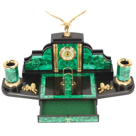 Настольный набор &quot;Президент&quot; камень малахит