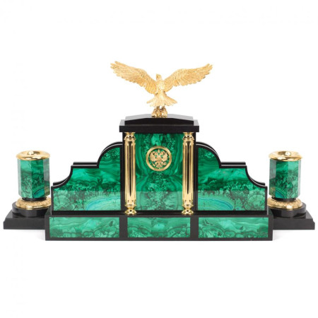 Настольный набор &quot;Президент&quot; камень малахит