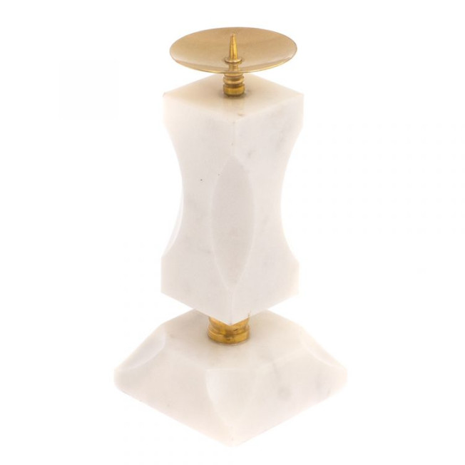 Подсвечник фигурный из белого мрамора