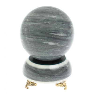 Шар 9,5 см на подставке из серого мрамора 9,5х9,5х14 см