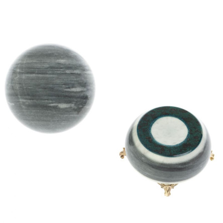 Шар 9,5 см на подставке из серого мрамора 9,5х9,5х14 см