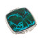 Зеркальце карманное складное из малахита с хризоколлой цвет серебро
