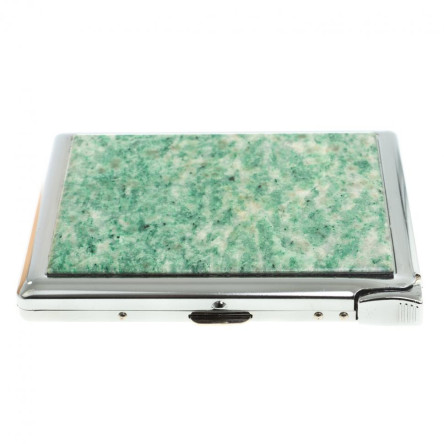 Портсигар на 10 сигарет с зажигалкой камень лиственит