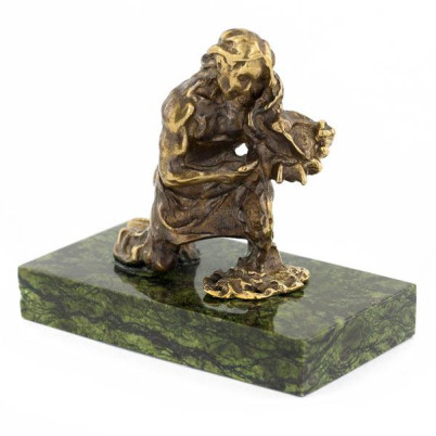 Сувенир статуэтка знак зодиака &quot;Водолей&quot; бронза камень