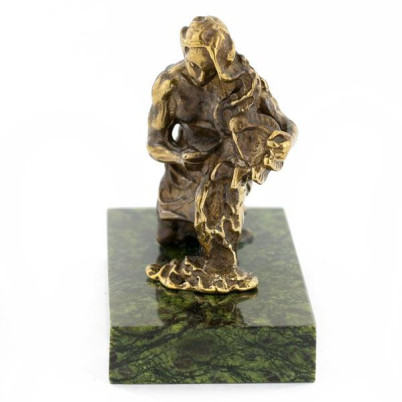 Сувенир статуэтка знак зодиака &quot;Водолей&quot; бронза камень