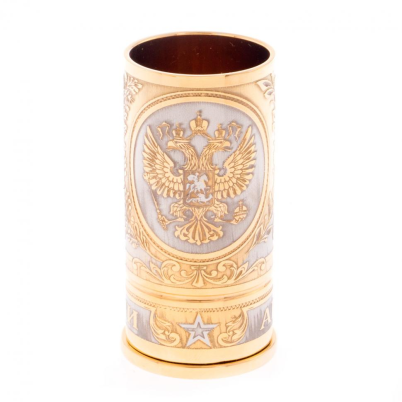 Набор стопок гильз &quot;Герб России&quot; 6 шт 40 мл в подарочном ящике Златоуст