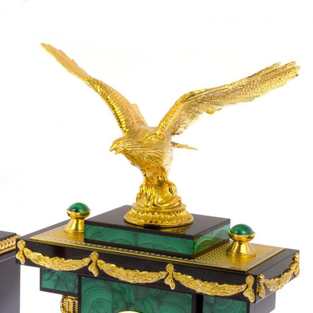 Письменный набор из малахита "Орел" Златоуст