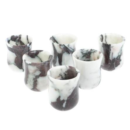 Набор рюмок 6 шт из саянского мрамора 5х5х6 см