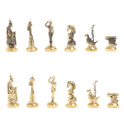 Шахматы &quot;Итальянская война&quot; фигуры бронза доска 28х28 см из мрамора и лемезита