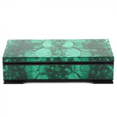 Шкатулка для хранения денег "Купюра" камень малахит 18,5х9,5х5 см