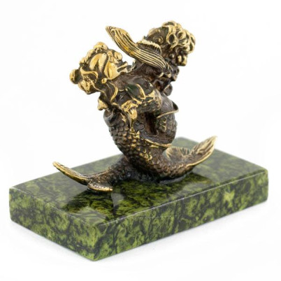 Сувенир статуэтка знак зодиака &quot;Рыбы&quot; из бронзы и камня