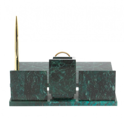 Письменный прибор "Менеджер" с гербом РФ из змеевика