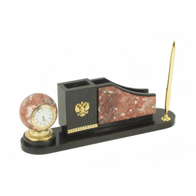 Настольный набор &quot;Шар&quot; креноид змеевик