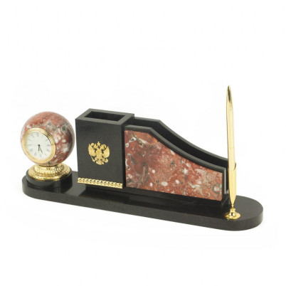 Настольный набор &quot;Шар&quot; креноид змеевик