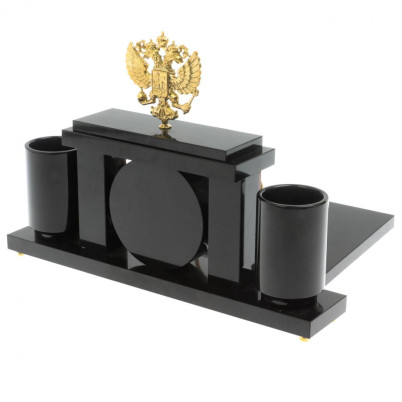 Письменный набор с часами &quot;Герб РФ&quot; из яшмы