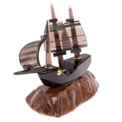 Сувенир &quot;Парусник&quot; из черного обсидиана