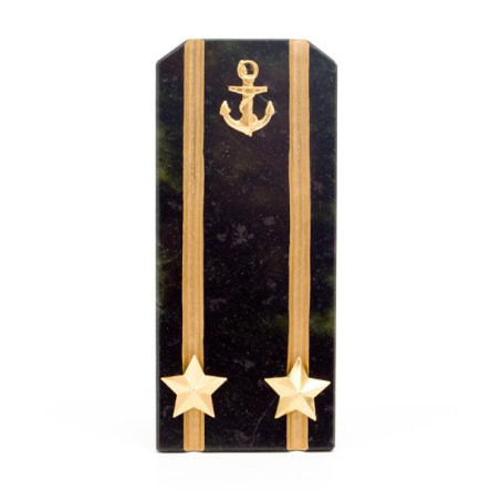 Сувенир "Погон Подполковник ВМФ" камень змеевик