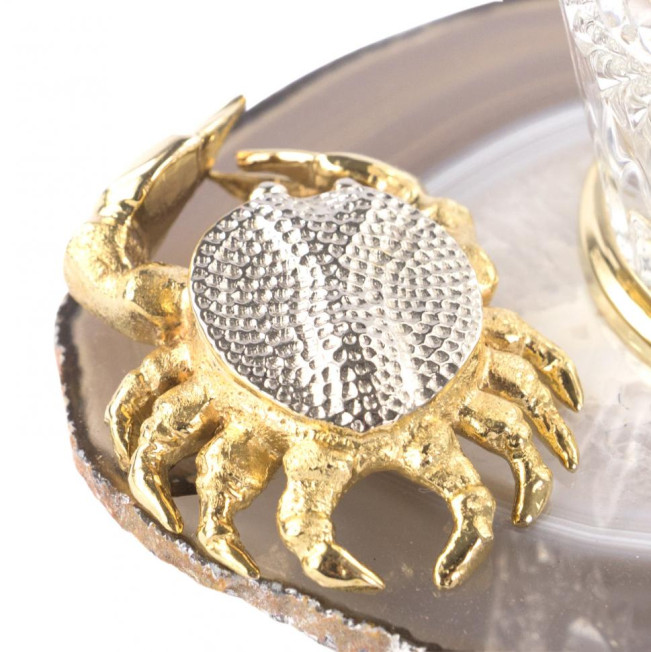 Подарочная икорница "Краб" на агате Златоуст