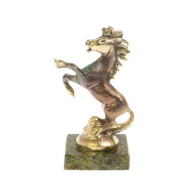 Статуэтка &quot;Конь на дыбах&quot; бронза змеевик