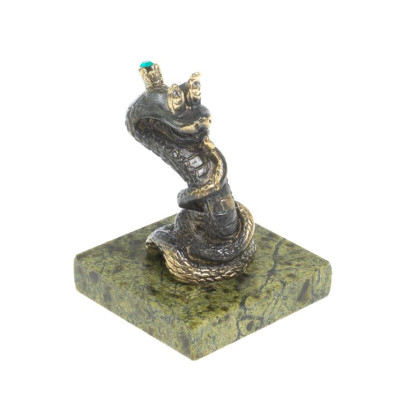 Бронзовая статуэтка &quot;Змея - царевна&quot; на змеевике