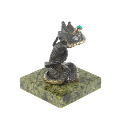 Бронзовая статуэтка &quot;Змея - царевна&quot; на змеевике