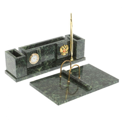 Настольный набор &quot;Люкс&quot; из шабровского змеевика