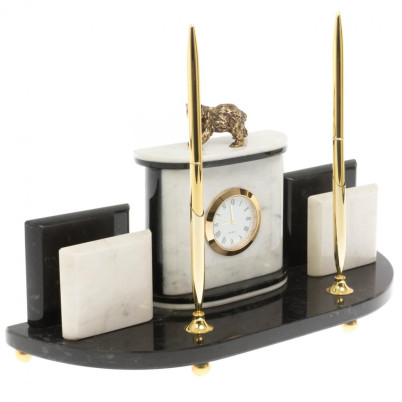 Настольный прибор &quot;Медведь&quot; из мрамора