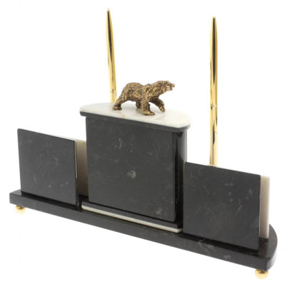 Настольный прибор &quot;Медведь&quot; из мрамора