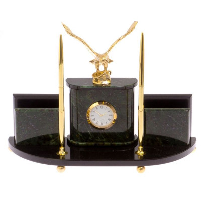 Настольный прибор "Орел" камень нефрит