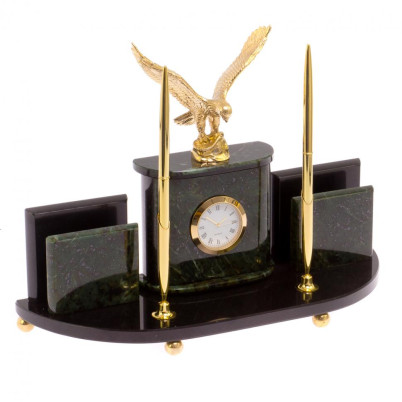 Настольный прибор "Орел" камень нефрит