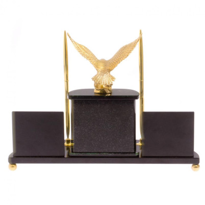 Настольный прибор "Орел" камень нефрит