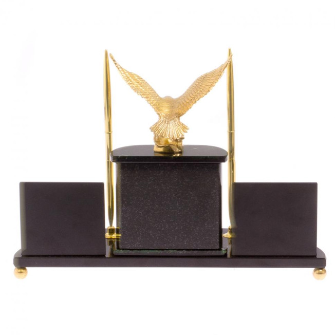 Настольный прибор "Орел" камень нефрит