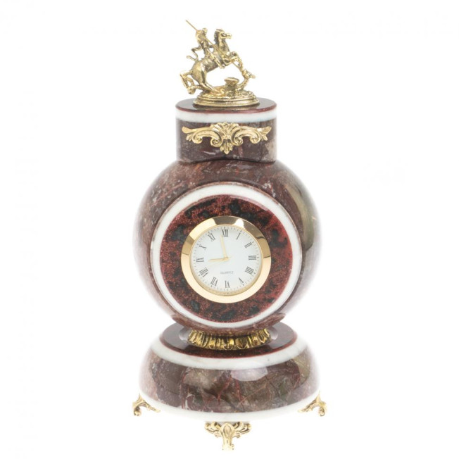 Часы &quot;Георгий Победоносец&quot; из креноида 10х10х20 см