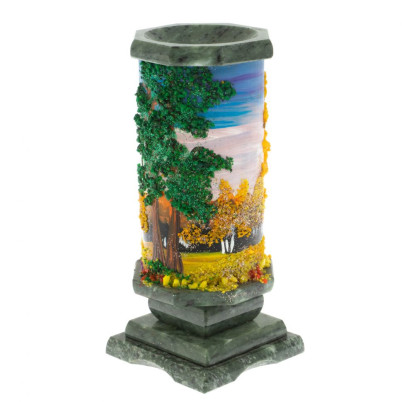 Ваза "Осень" из змеевика 8х8х17,5 см