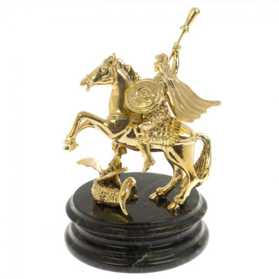 Статуэтка &quot;Георгий Победоносец&quot; на шабровском змеевике