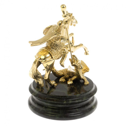 Статуэтка &quot;Георгий Победоносец&quot; на шабровском змеевике