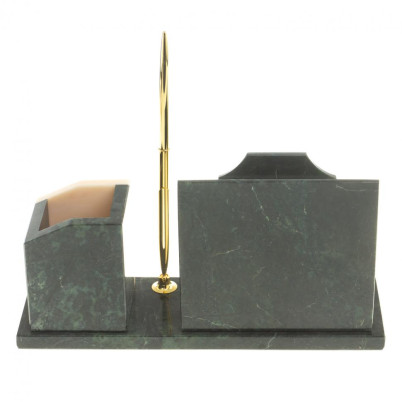 Настольная визитница &quot;Щит&quot; из мрамора