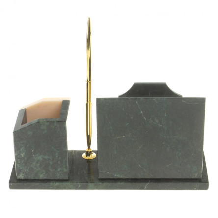 Настольная визитница "Щит" из мрамора