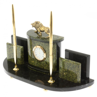 Письменный прибор &quot;Лев&quot; из змеевика