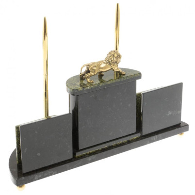 Письменный прибор &quot;Лев&quot; из змеевика