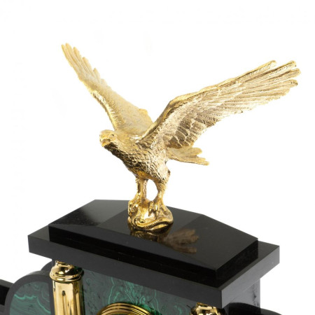 Письменный набор "Президентский" из малахита с лампой