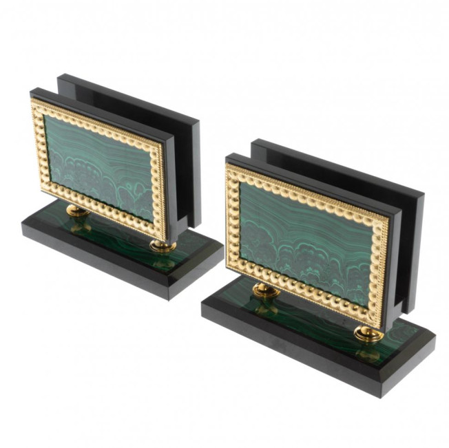 Письменный набор "Президентский" из малахита с лампой