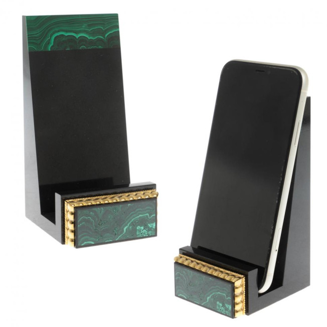 Письменный набор "Президентский" из малахита с лампой