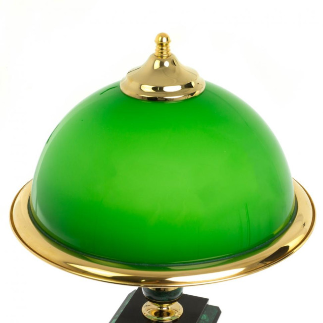 Письменный набор "Президентский" из малахита с лампой